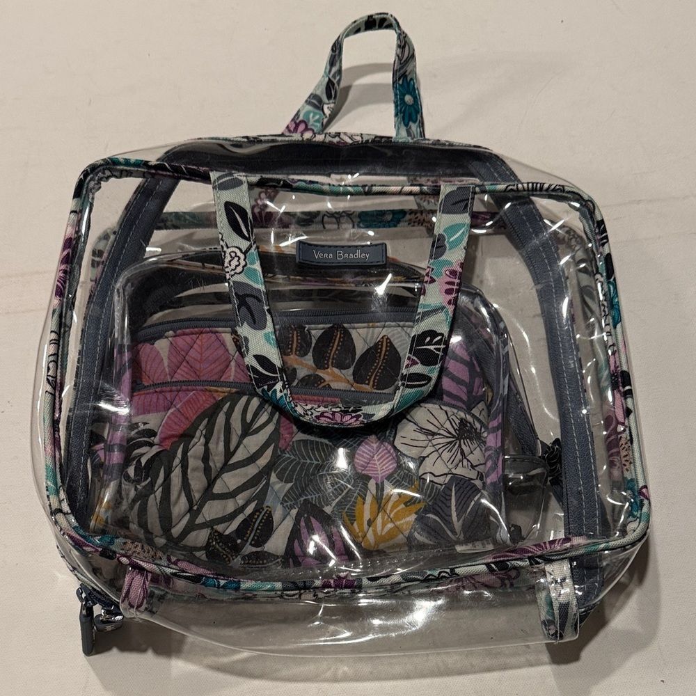 Vera Bradley Floral Clear Cosmetic Bag Set